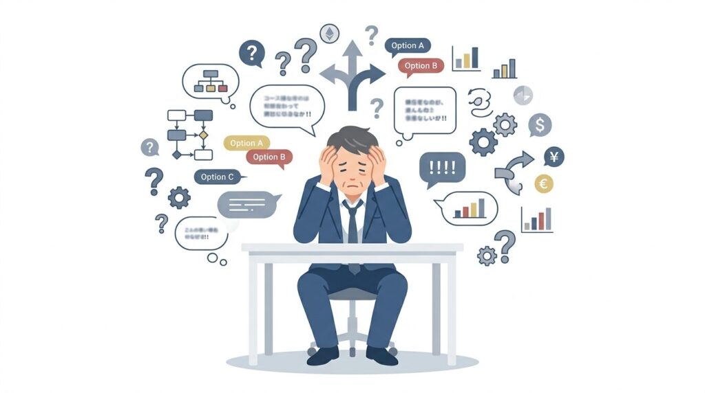 大量の選択肢に囲まれて意思決定ができない人