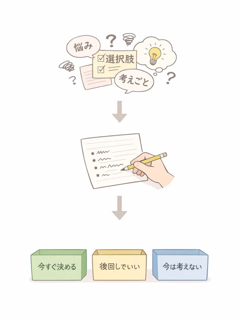 思考を3つに分ける整理方法